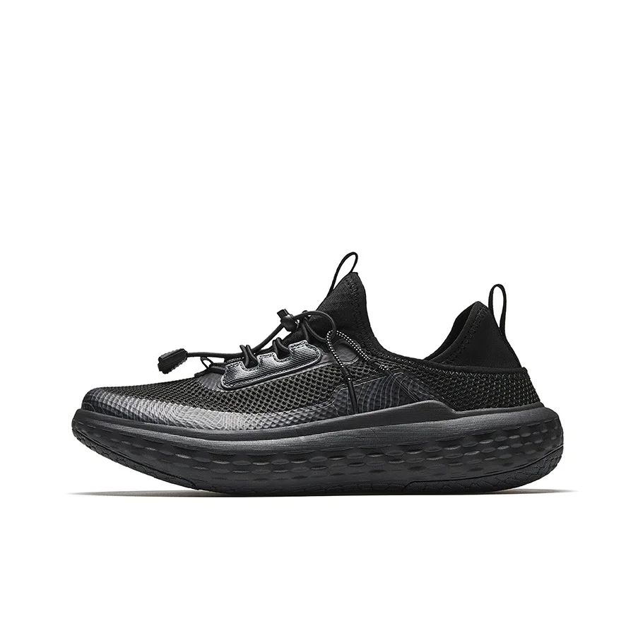 Anta Leisurely Stroll Abrasion Resistant Cushioning Low top Casual Shoes Men's Basic Black 112628866-1