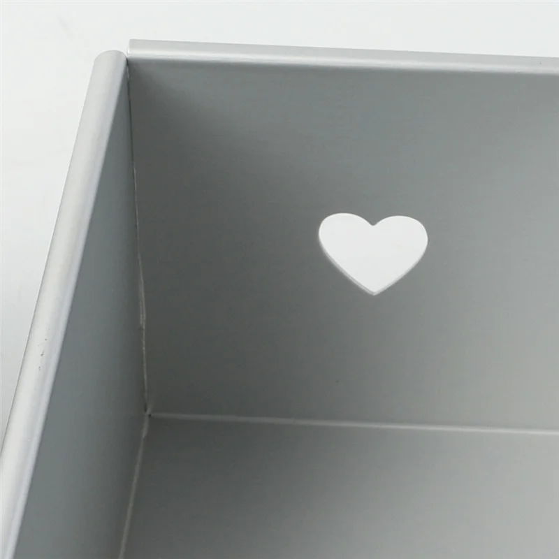 A17R-Long Cake Baking Pan Flowing Heart Cake Mold Aluminium Alloy Square Bread Loaf Pan With Center Tube DIY Cake Tools