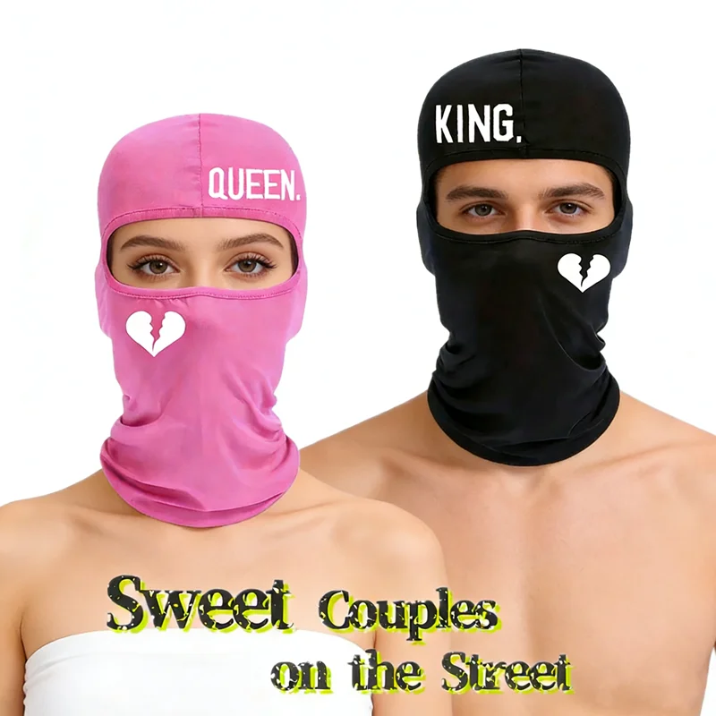 Máscara Balaclava Ice Silk King Queen Proteção Solar
