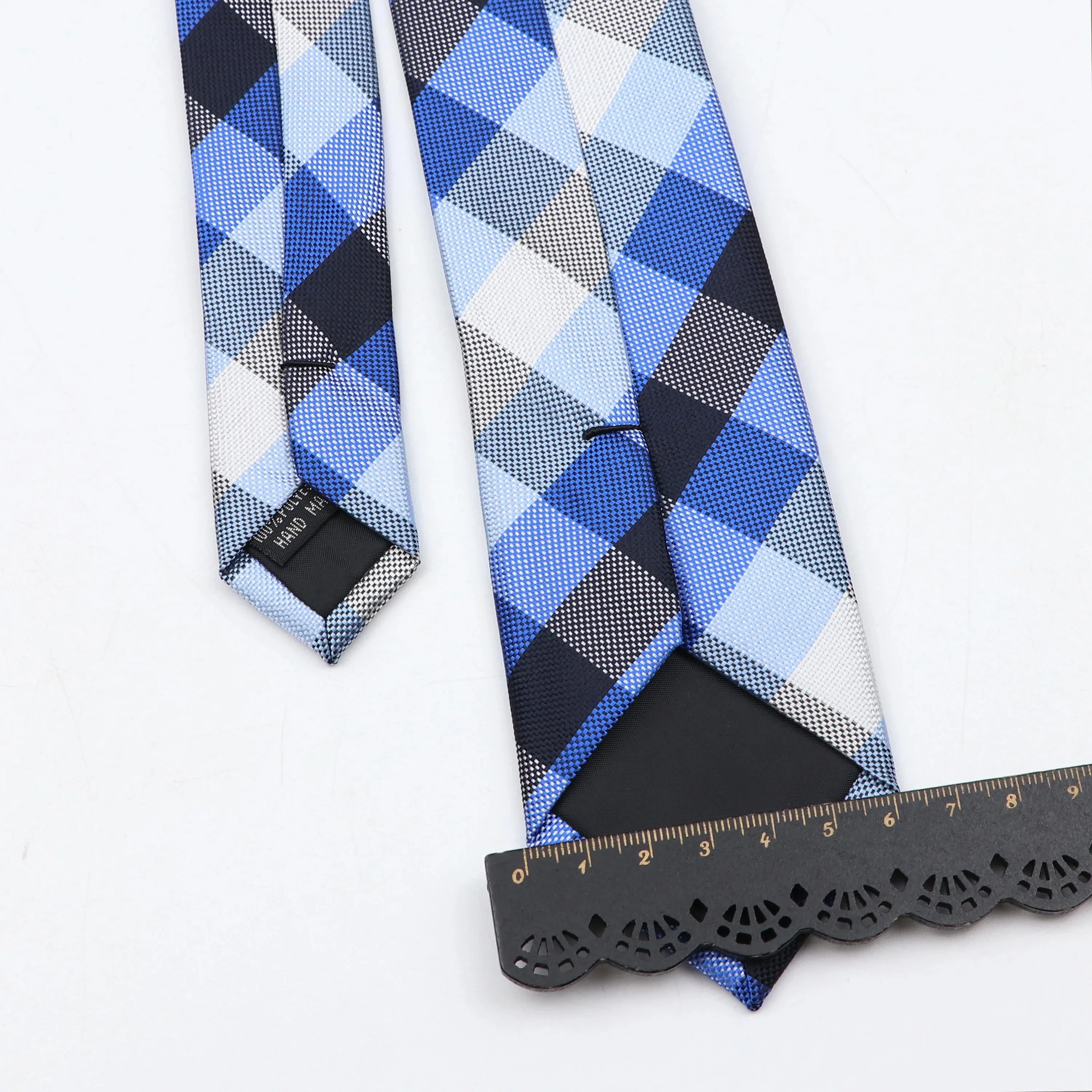 Classic Men's 6cm Ties Polyester Black Red Navy Blue Dog Stripe Checked Colorful Narrow Fit Necktie Wedding Casual Accessories