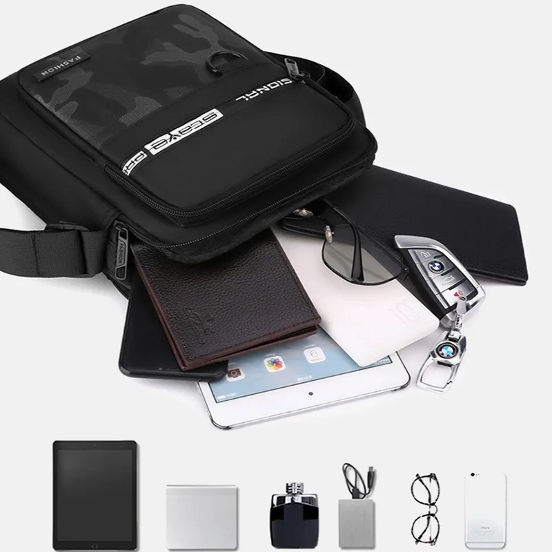 Lightweight Travel Small Bag for Men Multi-layered Large Capacity Crossbody Bag Trendy Vertical Style Casual Single Shoulder