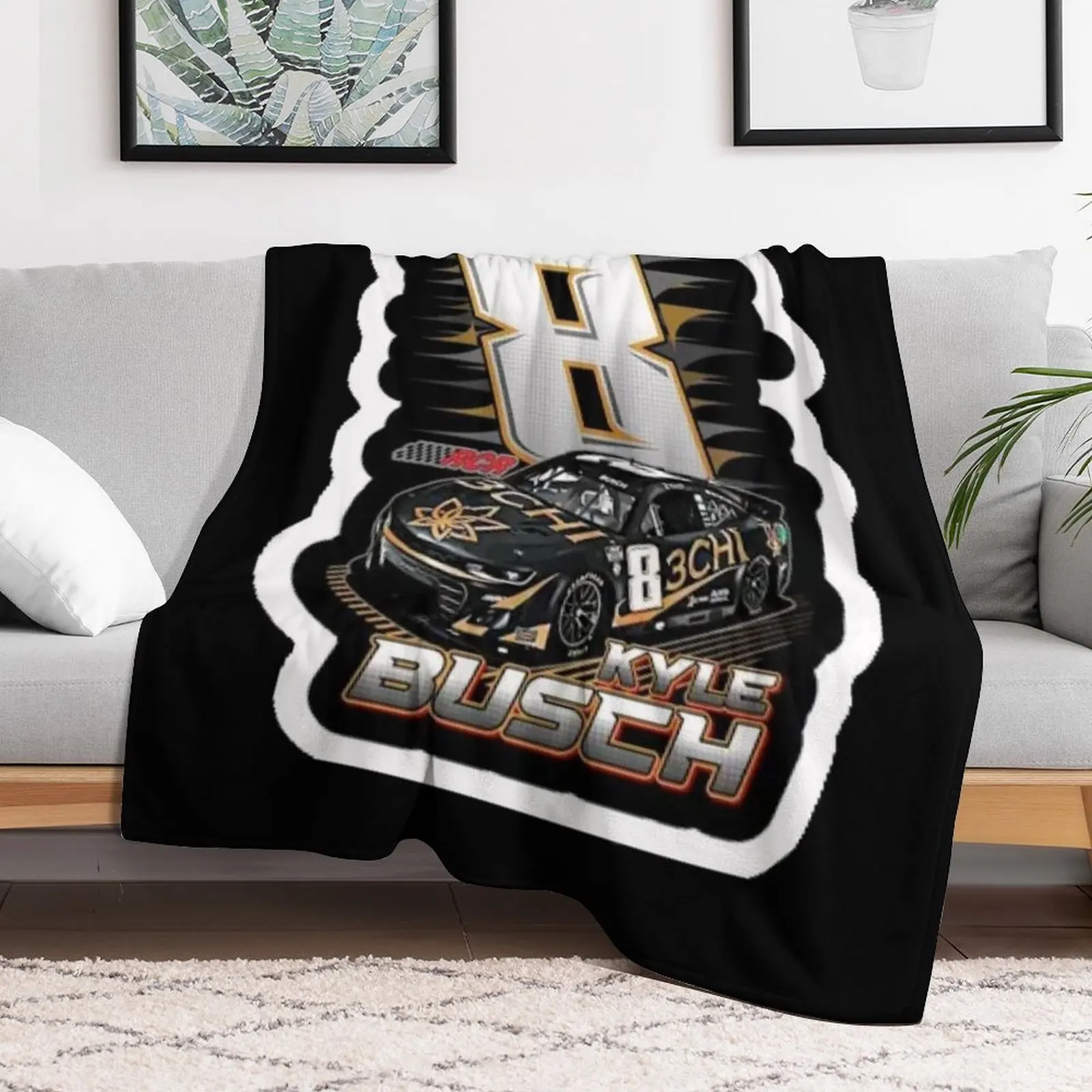 Kyle Busch 3Chi Throw Blanket Hairys Bed Fashionable Blankets