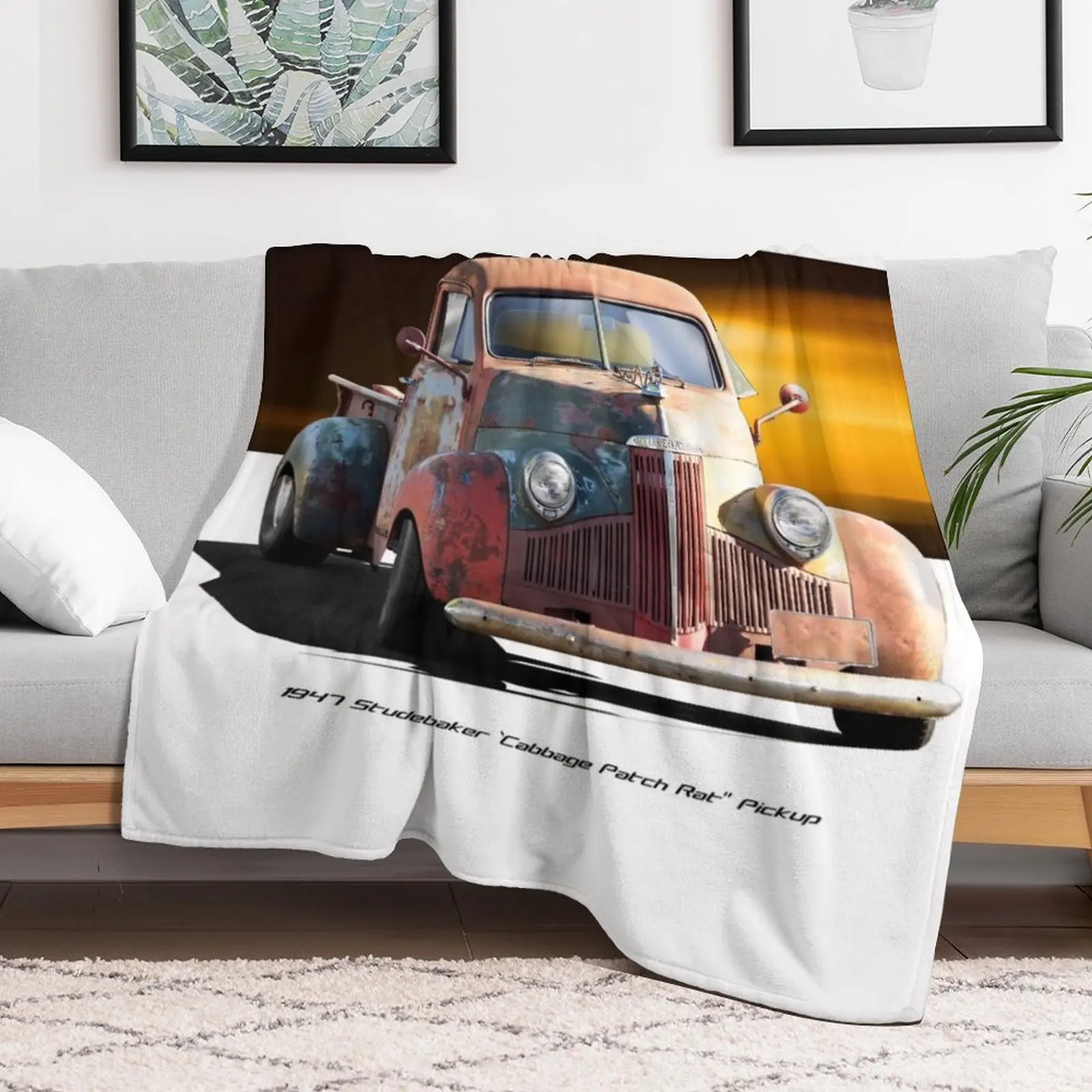1947 Studebaker 'Cabbage Patch Rat' Pickup Throw Blanket Fade Resistant Durable Throw Blanket