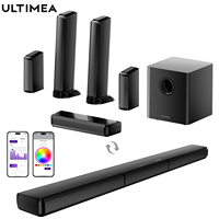 ULTIMEA 7.1 ch Detachable Lighting Soundbar with Wireless Subwoofer & 2 Surround Speakers, Smart App Control, Bluetooth Speakers