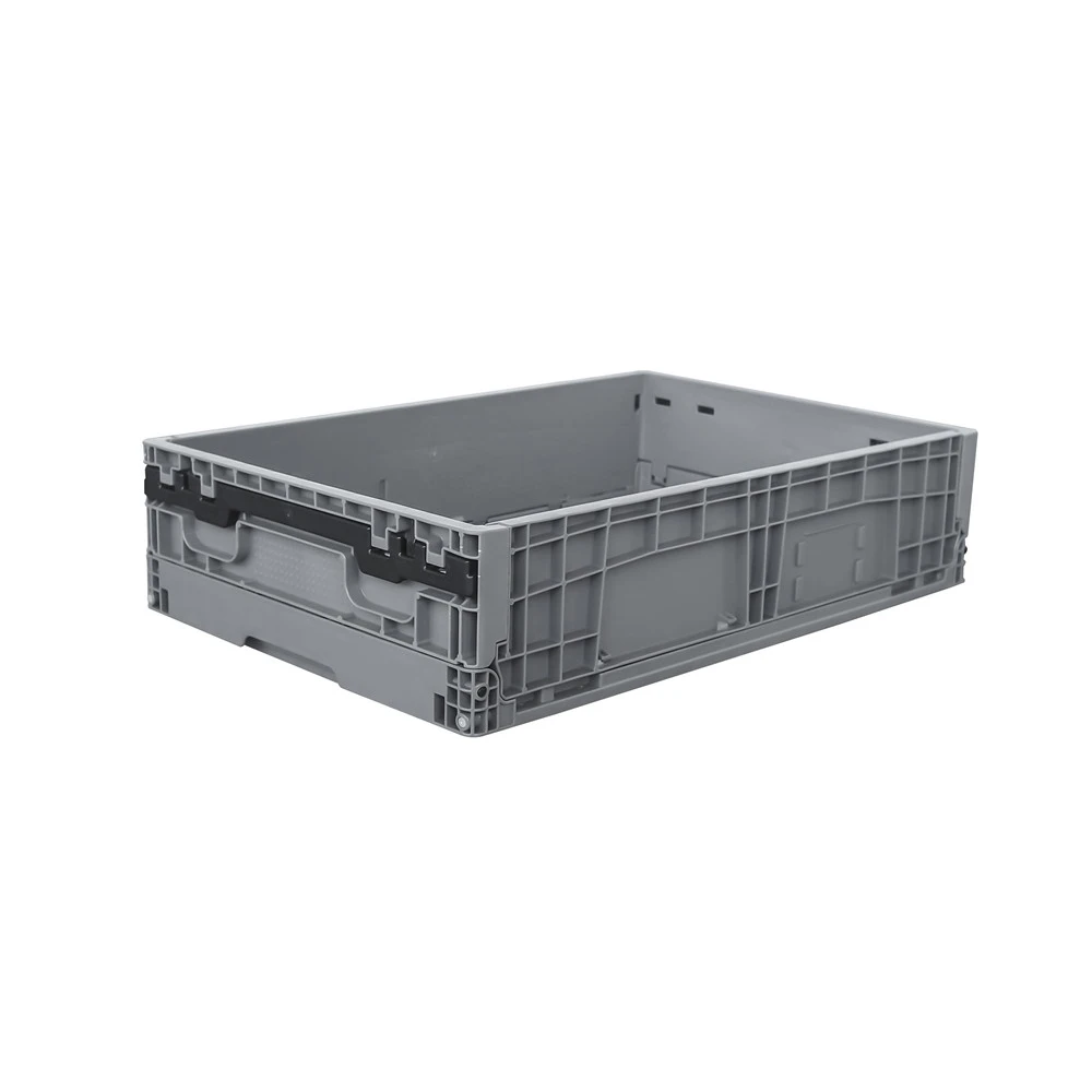 

Wholesale 600x400x148mm Sturdy Reusable PP Solid Box Foldable And Collapsible Transport Crate Plastic Storage Bin