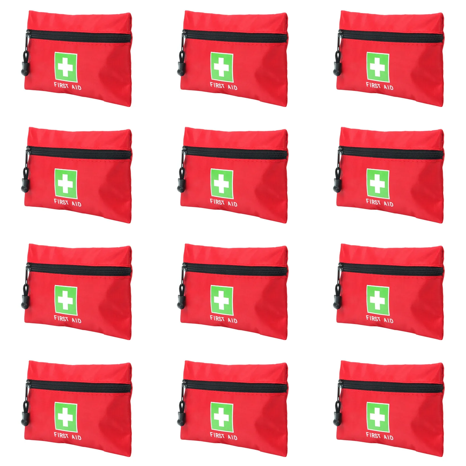 12PCS/Set Red Emergency Bag First Aid Bag Small Empty Travel Rescue Bag Pouch First Responder Storage Medicine Pocket Bag