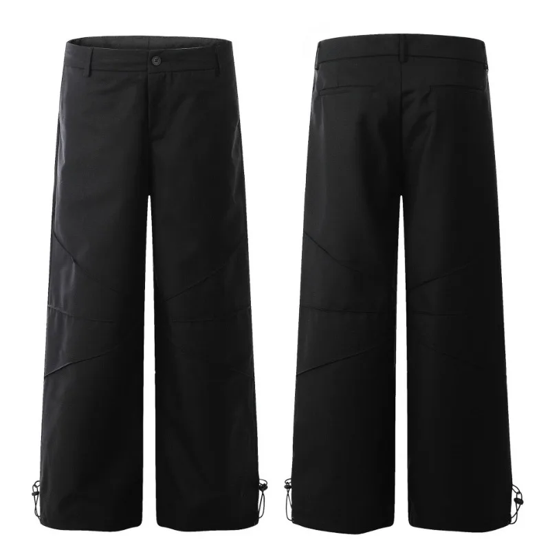 OR FL Women's American Deconstruction Design Sense Wide Leg Suit Pants Trendy Brand High Street Baggy Slacks Staraight Trousers