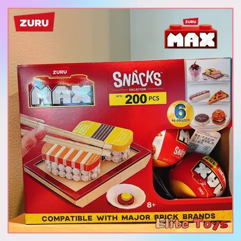 ZURU MAX Snacks Building Block Blind Box Mini Snack Cute Ornament Surprise Ball Assembled Toy Trendy Kids Play Collection Gift