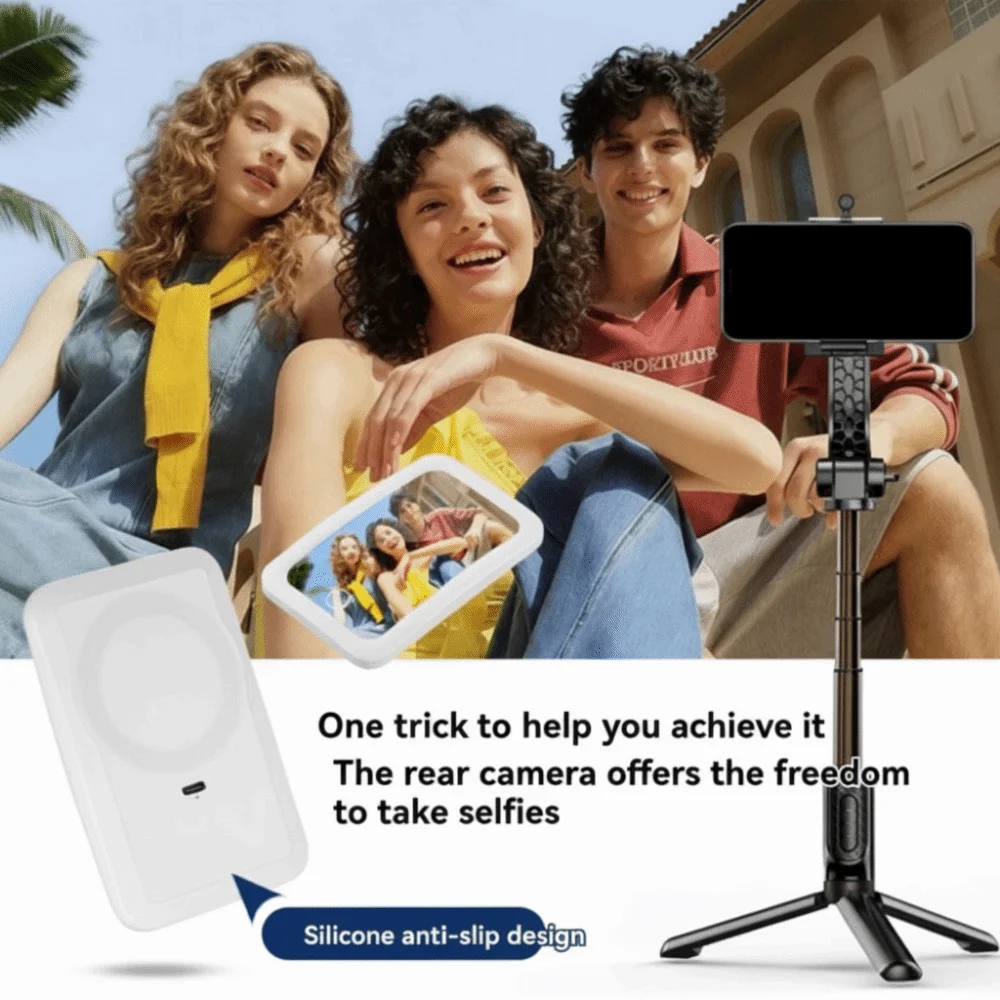 Magnetic Magnetic Selfie Mirror Led Back Suction Phone Selfie Mirror Mobile Wide-Angle Led Wide-Angle Mirror Photo