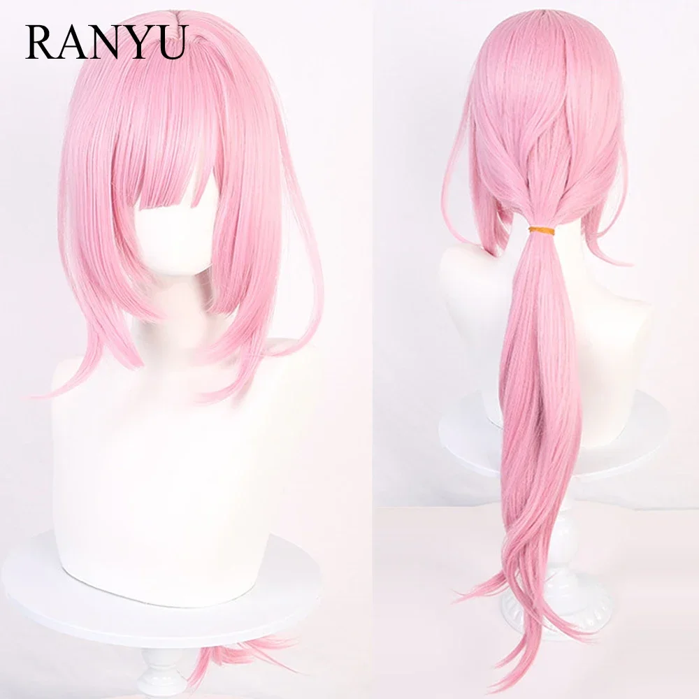 RANYU Honkai Impact 3rd Elysia Wigs Synthetic Long Straight Pink Game Cosplay Hair Wig For Party