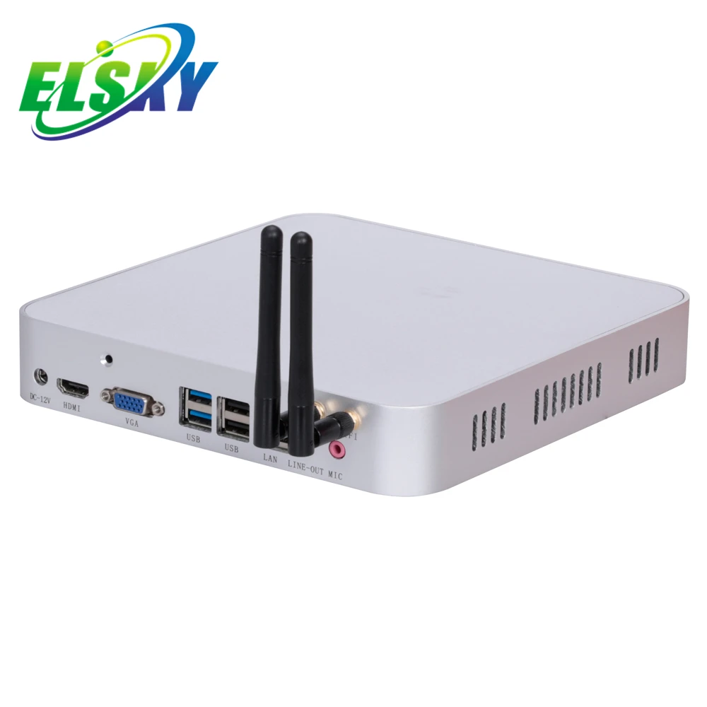 ELSKY DDR3 SATA MSATA Core I3 I5 I7 I5 3317U Processor Mini Desktops PC Linux Supporting DC 12V VGA HD-MI