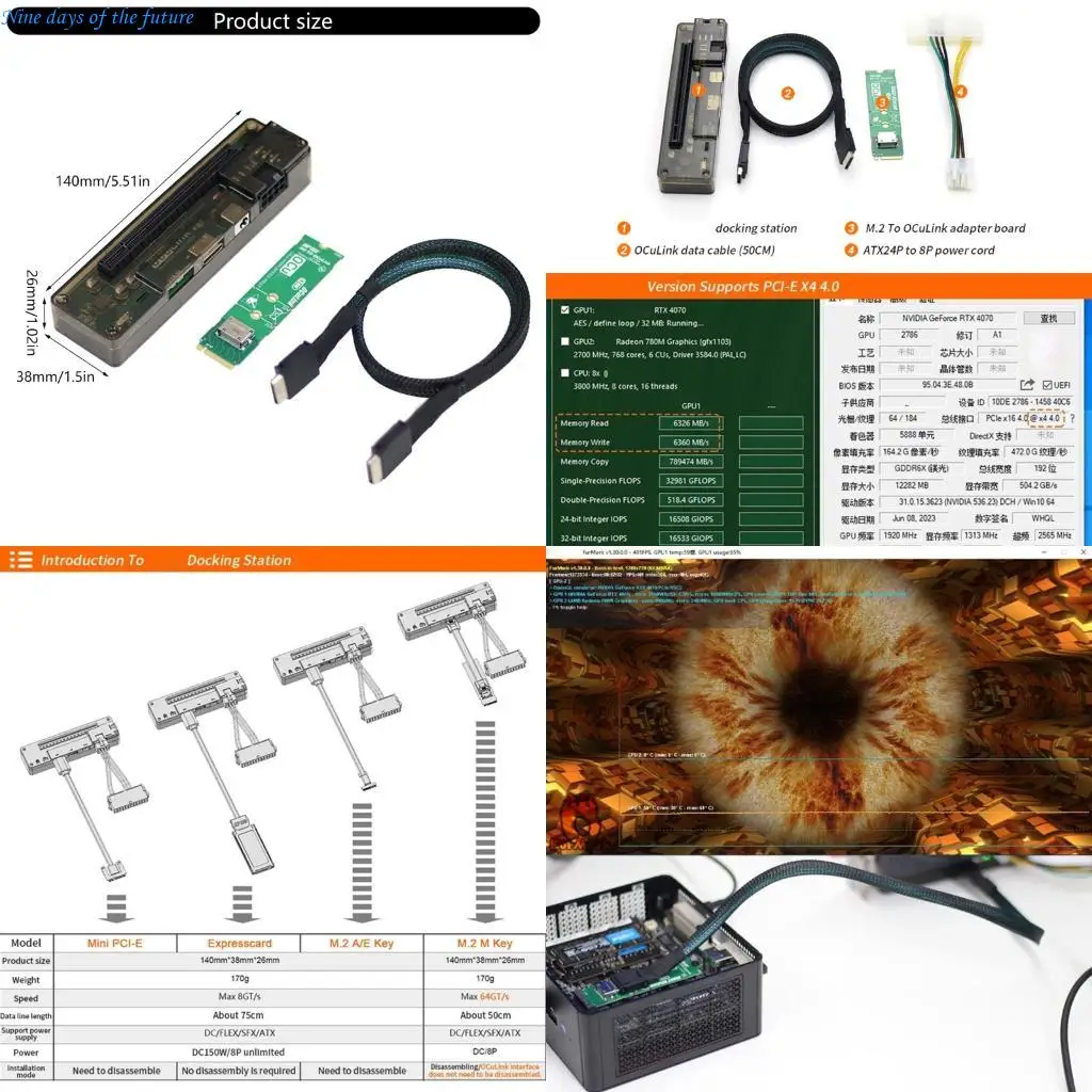 

GDC Oculink GPU Dock с ключом M.2 M к Oculink AAPTE