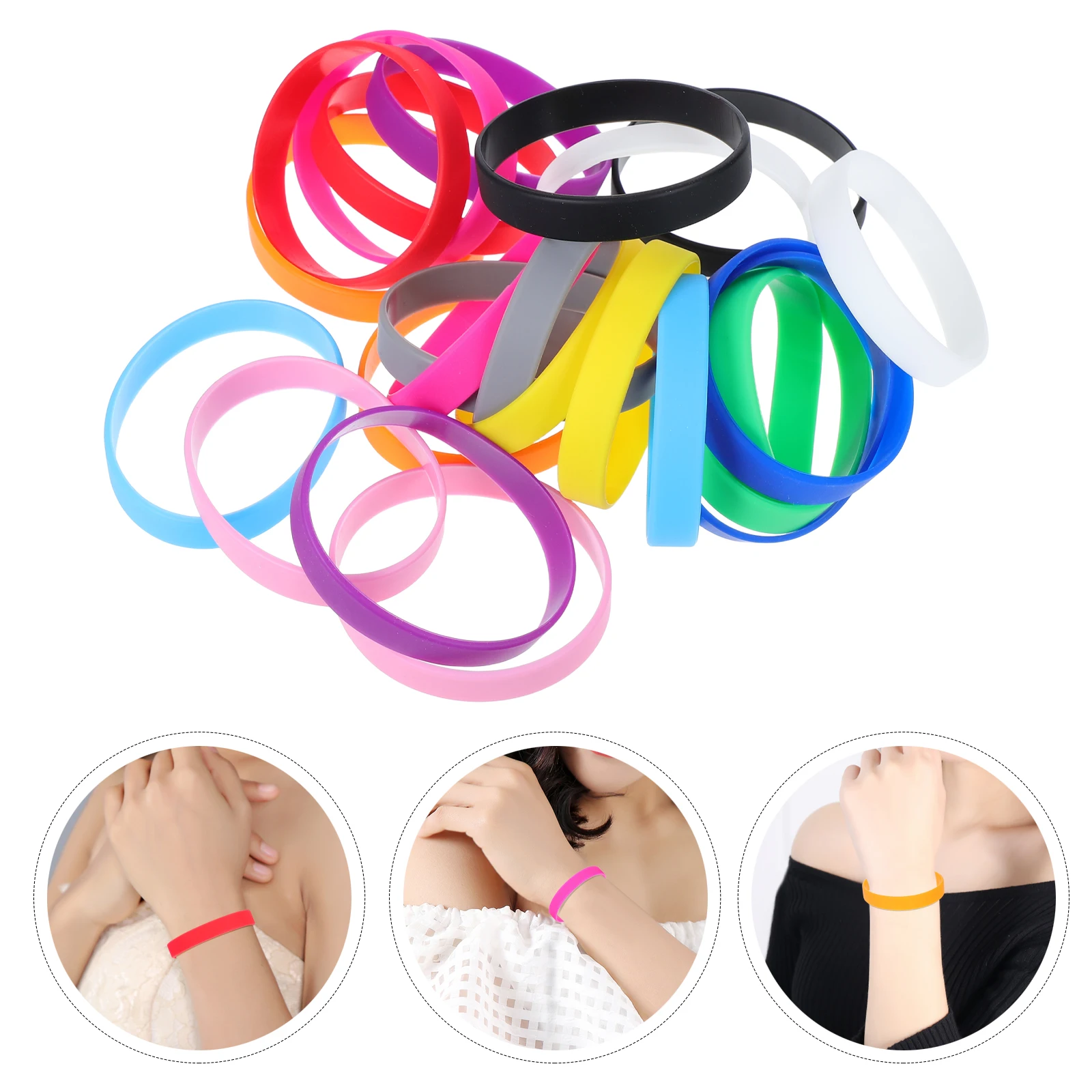 

24 PCS Silicone Bracelet Birthday Aldult Bracelets Kids Kindergarten Graduation Slap Silica Gel Elastic Wristband Child