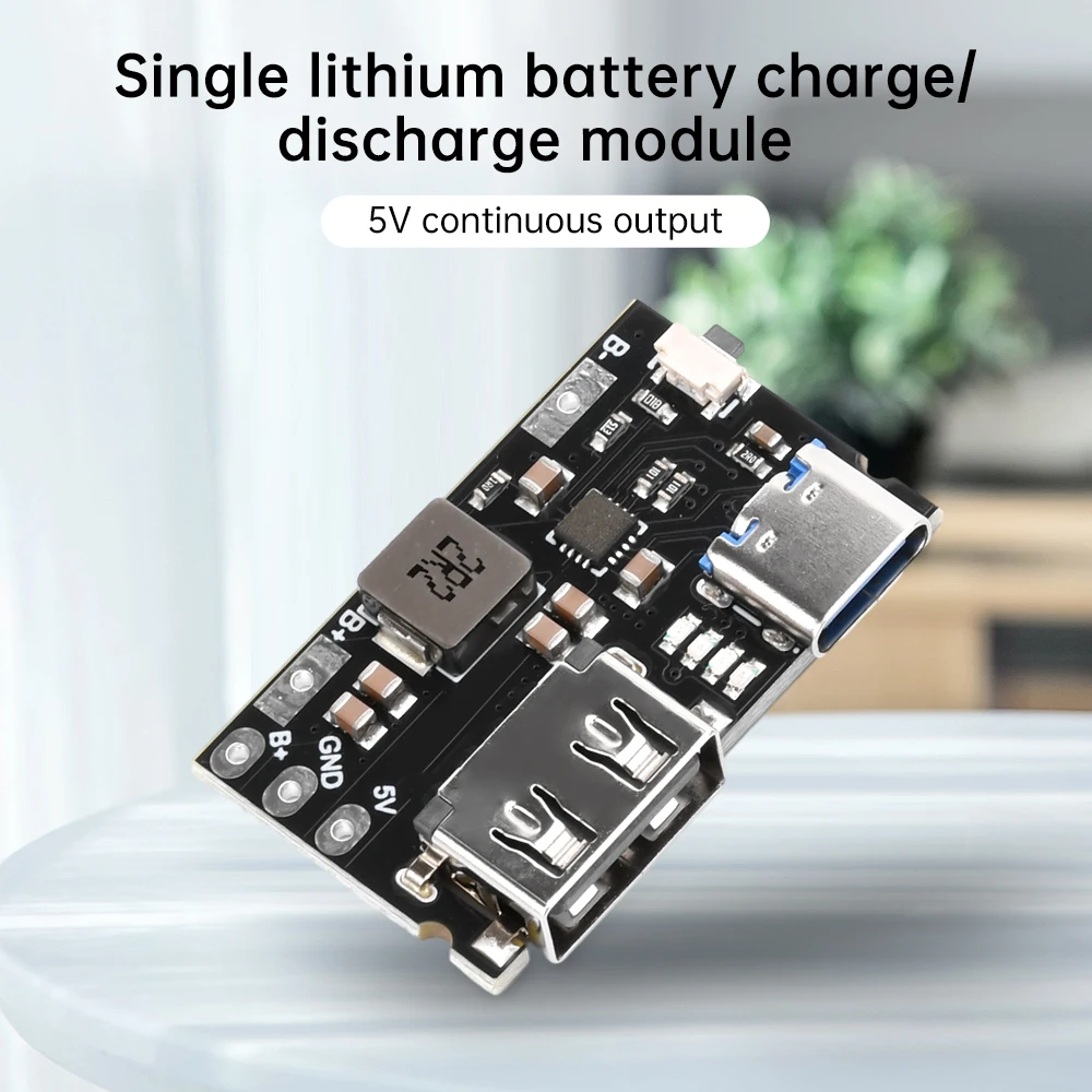 TYP C + USB 5V 2.4A Lade- und Entlademodul Einzel-Lithium-Batterie-Ladeplatine 5V unterstützt Laden und Entladen – Detail 3