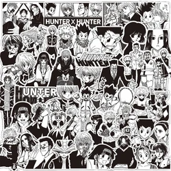 10/30/50pcs Anime Cartoon HUNTER×HUNTER Sticker Black White Decal Laptop Skateboard Notebook Suitcase Waterproof Sticker Kid Toy