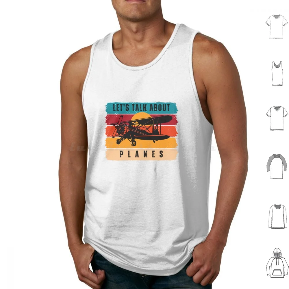 Let'S Talk About Planes Tank Tops Vest Sleeveless Biplane Vintage Biplane Planes Airplanes Jets Id Rather Be Flying Gliding