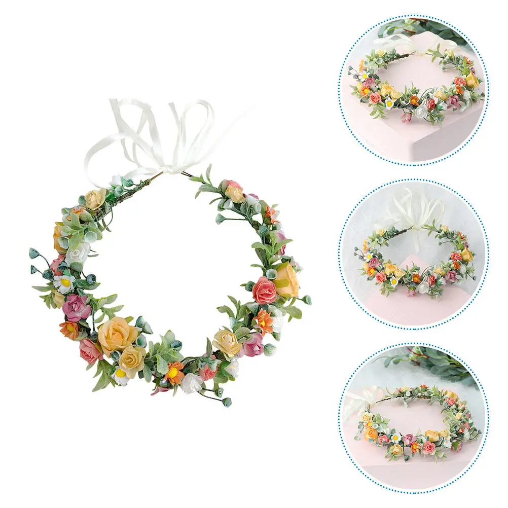 

Rose Headband Simulation Cloth Flower Hairbands Lightweight Comfortable for Girls Women Bridal Party Photography Festival