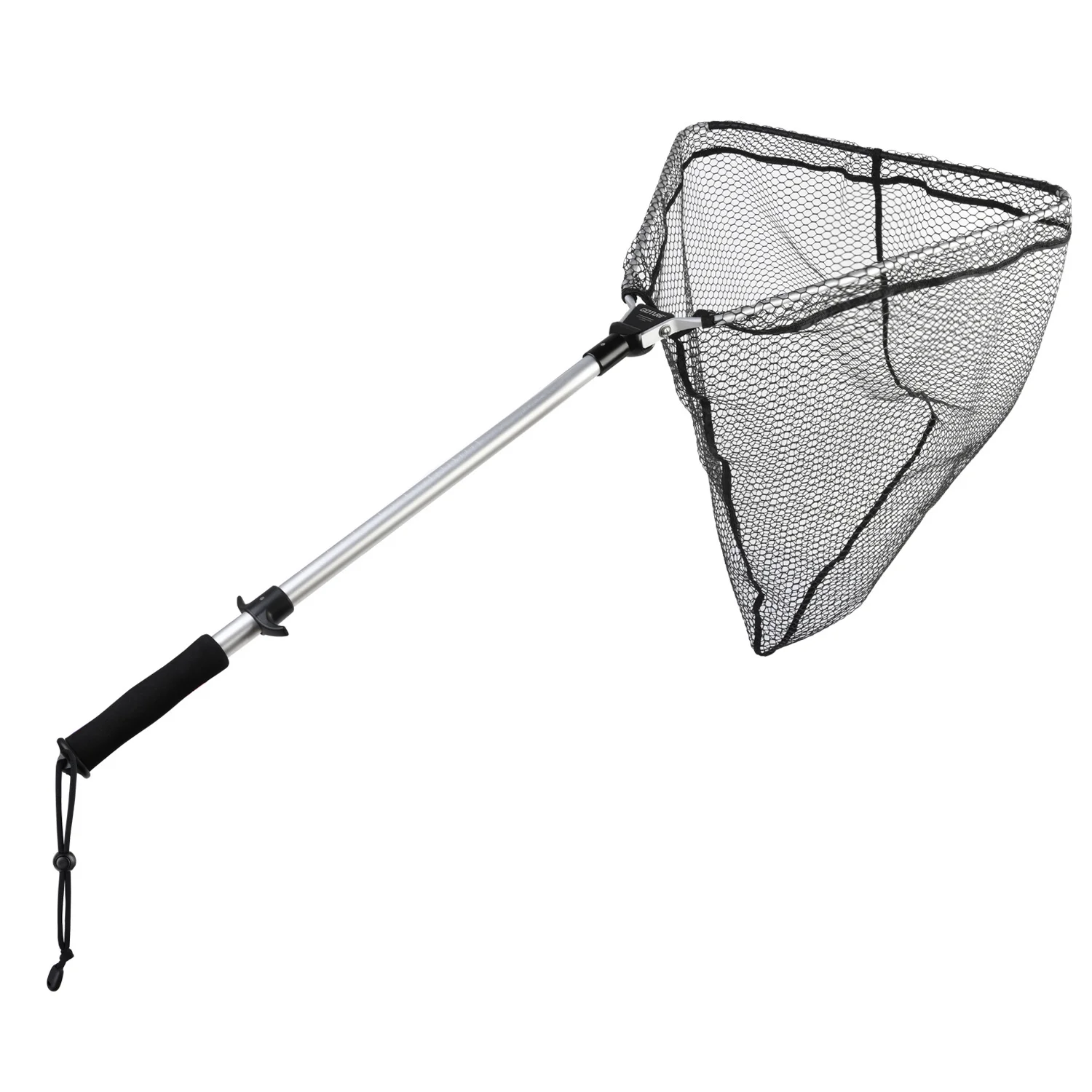 Goture 108cm Fishing Landing Net Portable High Quality Aluminum Alloy Frame Small Rubber Mesh Carp Fly Fishing Net tackle Tool