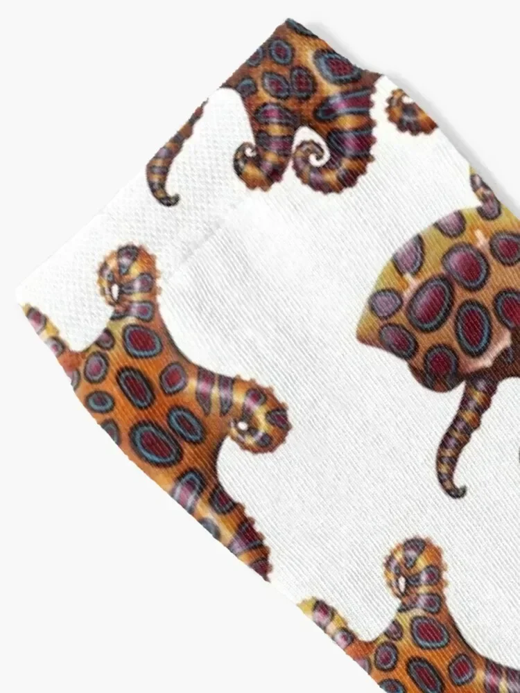 جوارب الأخطبوط الحلقية الزرقاء هدية سعيدة جديدة في الجوارب النسائية الشفافة للرجال