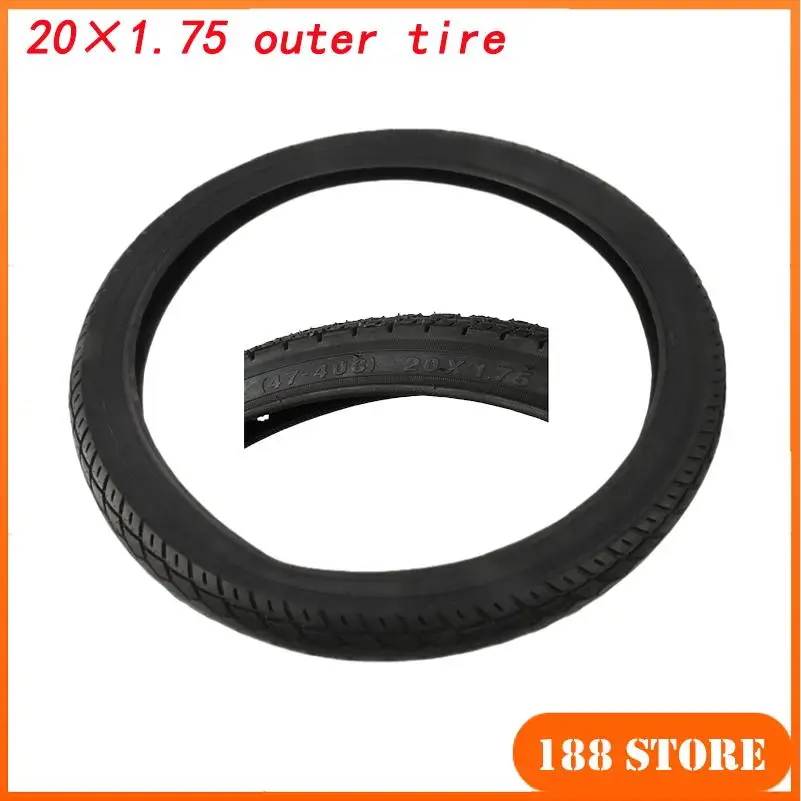 20x1.75 Solid Bike Tires: 20-Inch Black Anti-Slip Option for BMX & Kids' Bicycles