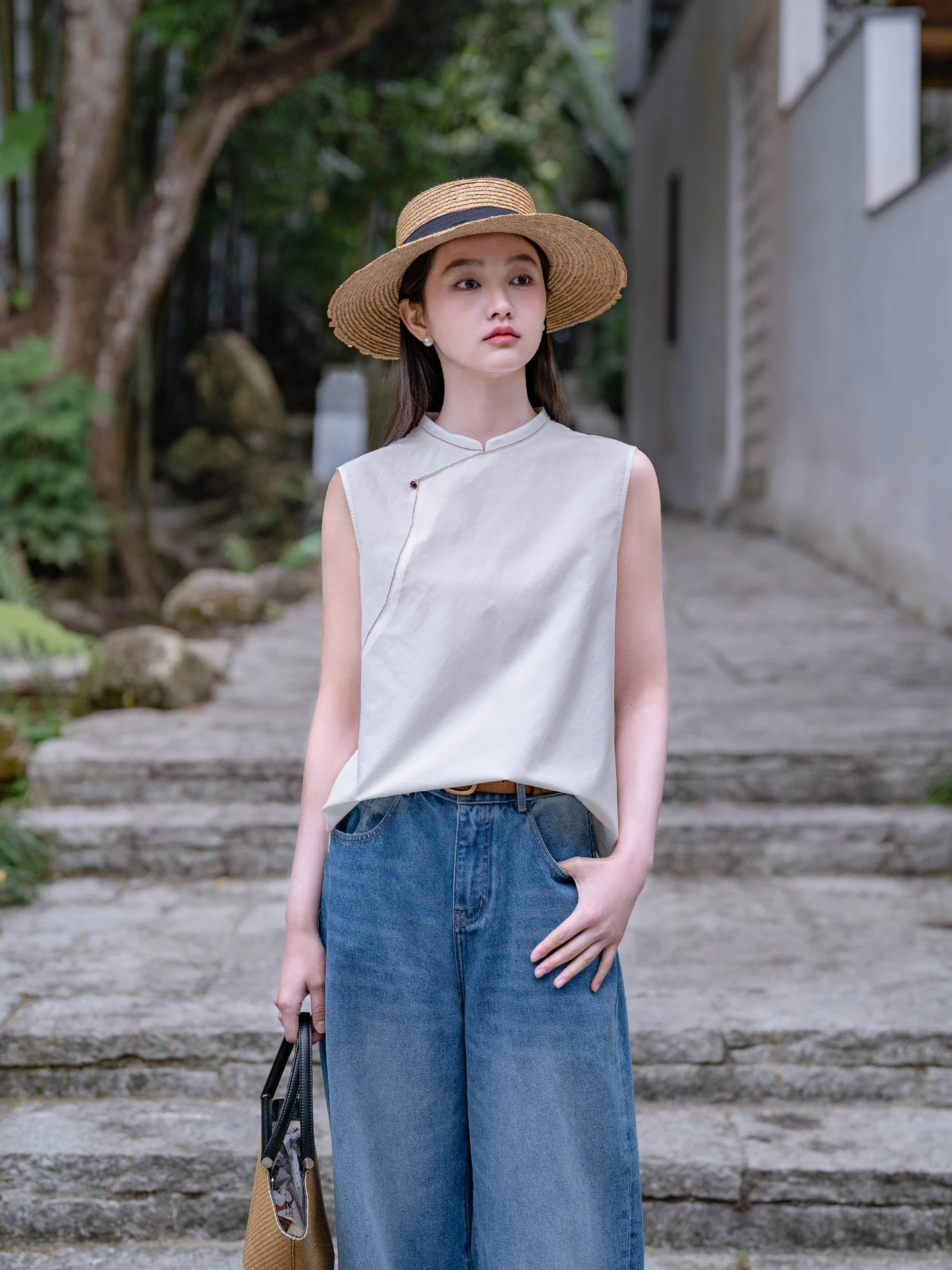 

Оригинальный комфортный, приятный для кожи шелково-хлопковый топ без рукавов, дышащий, в новом китайском стиле, женская внутренняя одежда