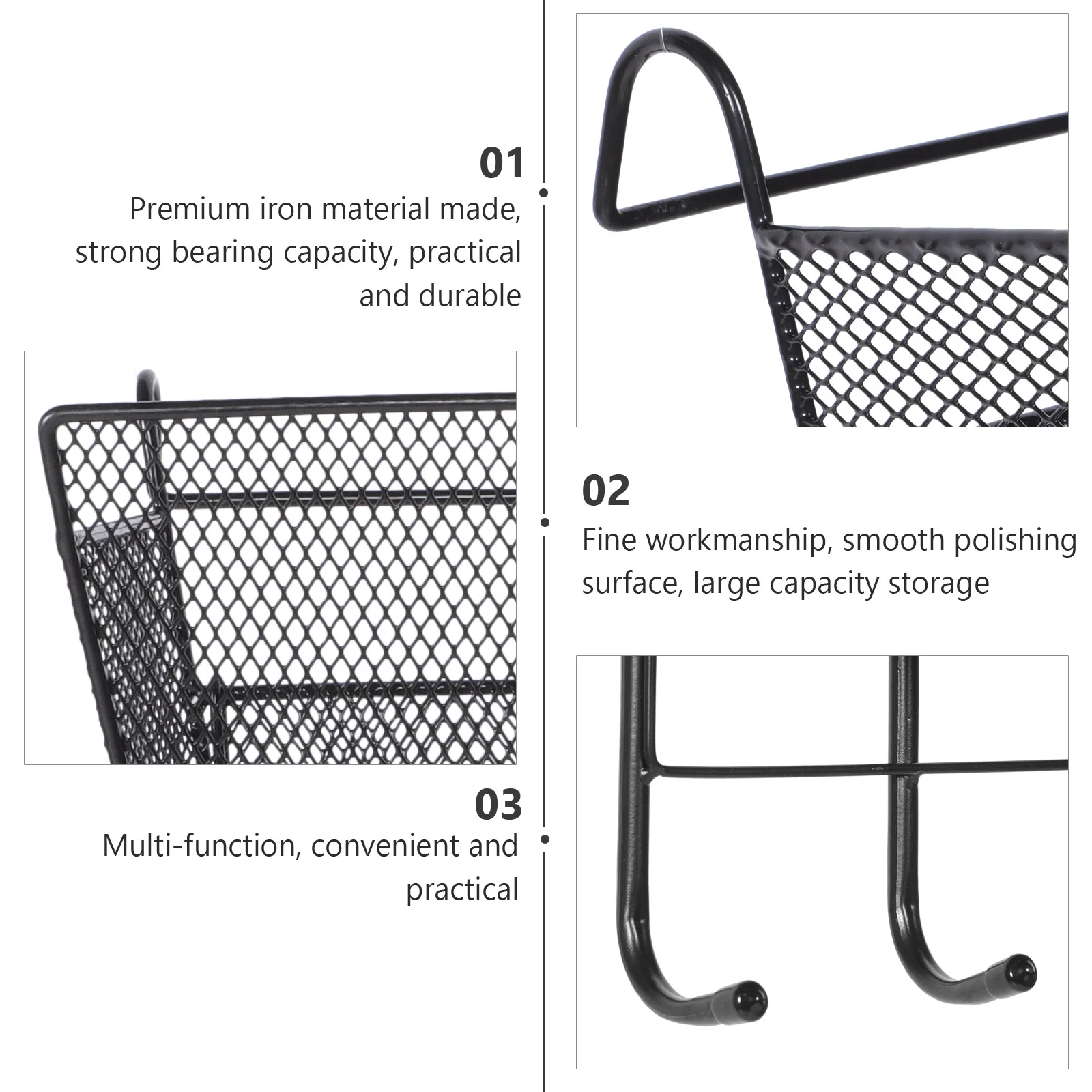 Student Bunk Bed over The Door Hanger Iron Storage Basket Wall Mounted Sundries Holder