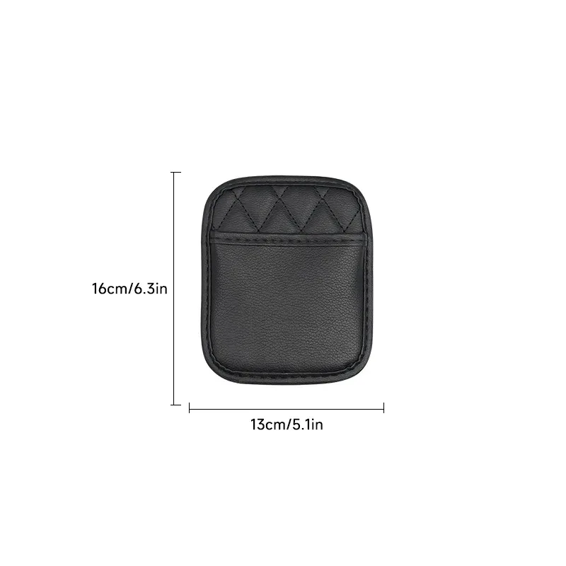 Pochette de rangement pour voiture en cuir PU, sac auto-adhésif pour articles divers, accessoires un