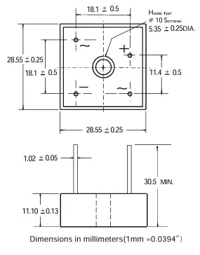 2ชิ้นตัวเรียงกระแสไดโอดแบบบริดจ์ KBPC5010W 35A 1000V asemi