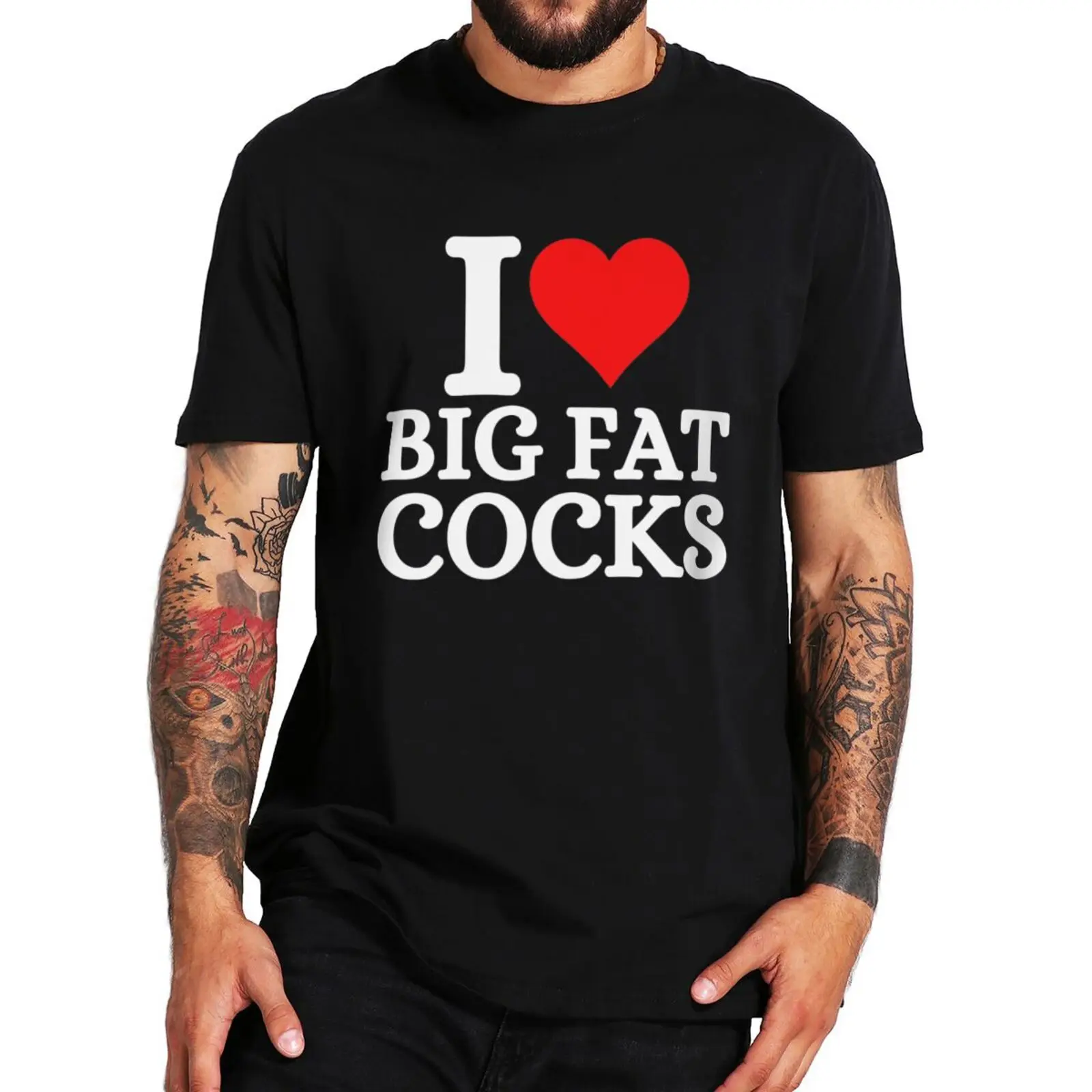 I Love Big Fat Cocks T Shirt Adult Humor Men Women Clothing 100% Cotton Unisex Casual Soft Summer T-shirt EU Size