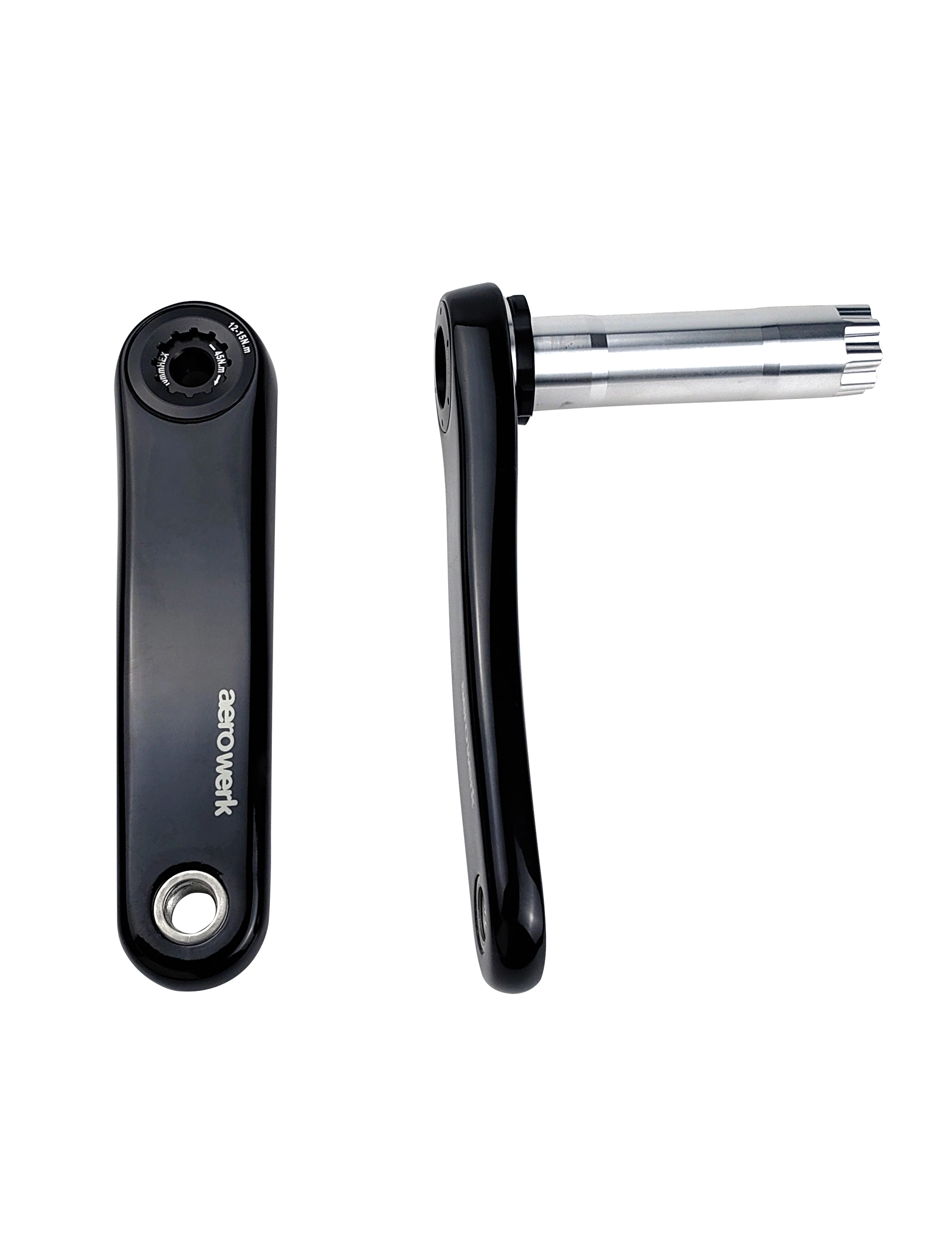 AEROWERK Road Bike Carbon Crank 300g,Aluminum alloy DUB Spindle 170mm, Black Glossy,Hollow Technology