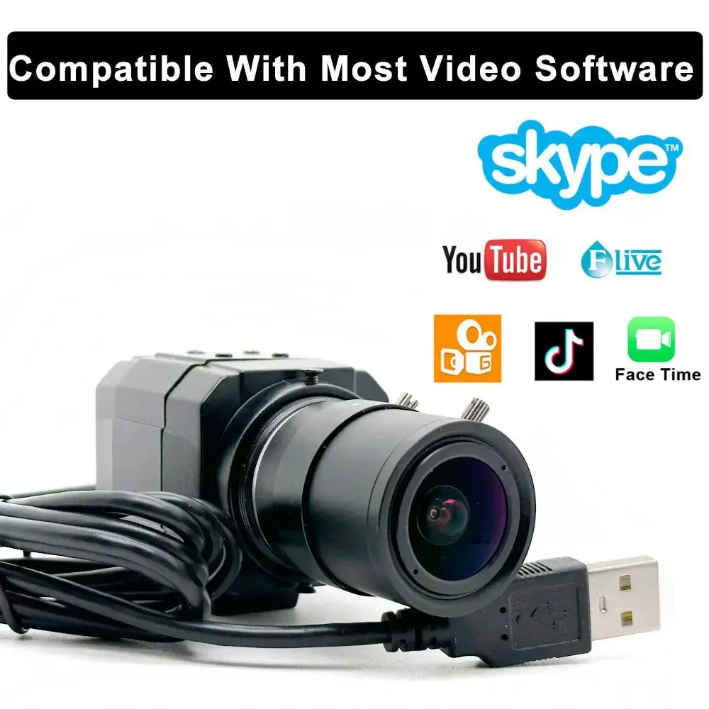 2K 4MP 2560x1440 30fps USB PC Video Camera Mini Metal Box Webcam UVC OTG PC For Youtube Skype Live Teaching