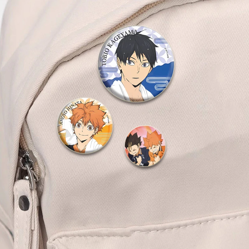 Hinata Shoyo Tobio Kageyama Sugawara Koushi Comic Badge Volleyball Cartoon Creative Enamel Pins for Backpack Jewelry Accessories