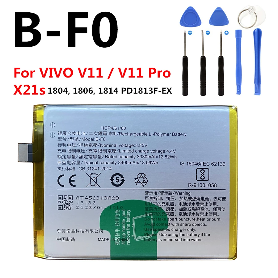 New Original B-F0 3400mAh Cell Phone Battery for VIVO V11 / V11 Pro / X21s 1804, 1806, 1814 PD1813F-EX