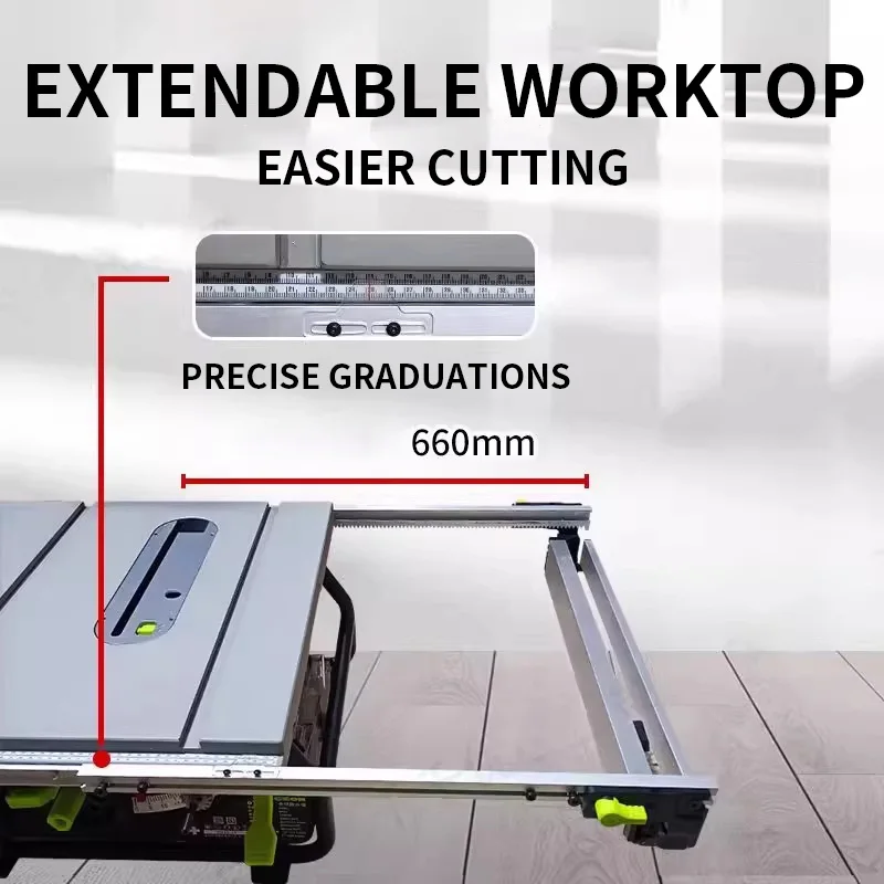 2700W Dust-Free Saw 10-inch 255 Bench Saw Adjustable Height & Bevel Cutting Multi-Slot Multi-Function New Compact Woodworking Sa