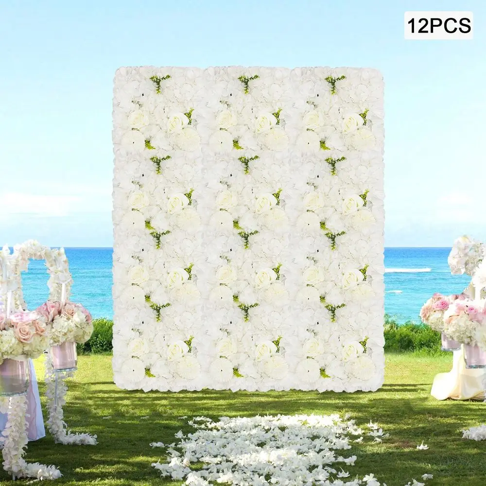 

Wall Backdrop, 12pcs 15x15 Inch Floral Wall Panel, Artificial Floral Wall Decor Ideal For Wedding Celebrations, Festive Party, B
