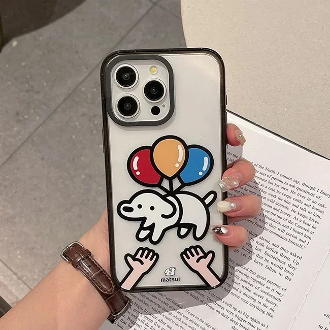 Cartoon Dog Friend 2.5 Acrylic Phone Case Cover for iPhone 12 13 14 15 16 Pro Max Case for iPhone 15 16 Pro Max