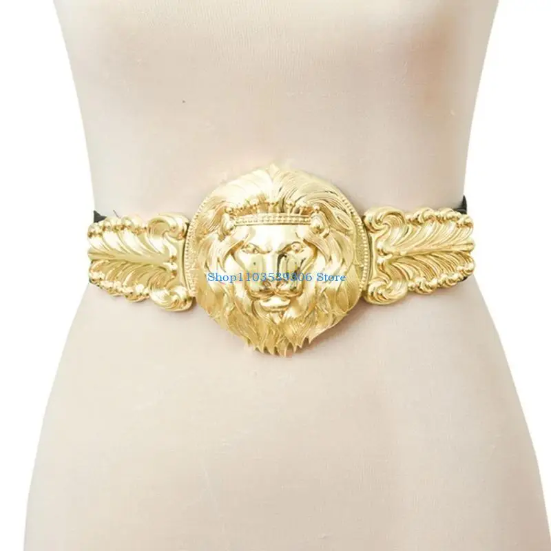 

400A Stylish Women's Wide Waist Belt Fashionable Waist Cinching Band with Unique Accent for Formal and Casual Outfits