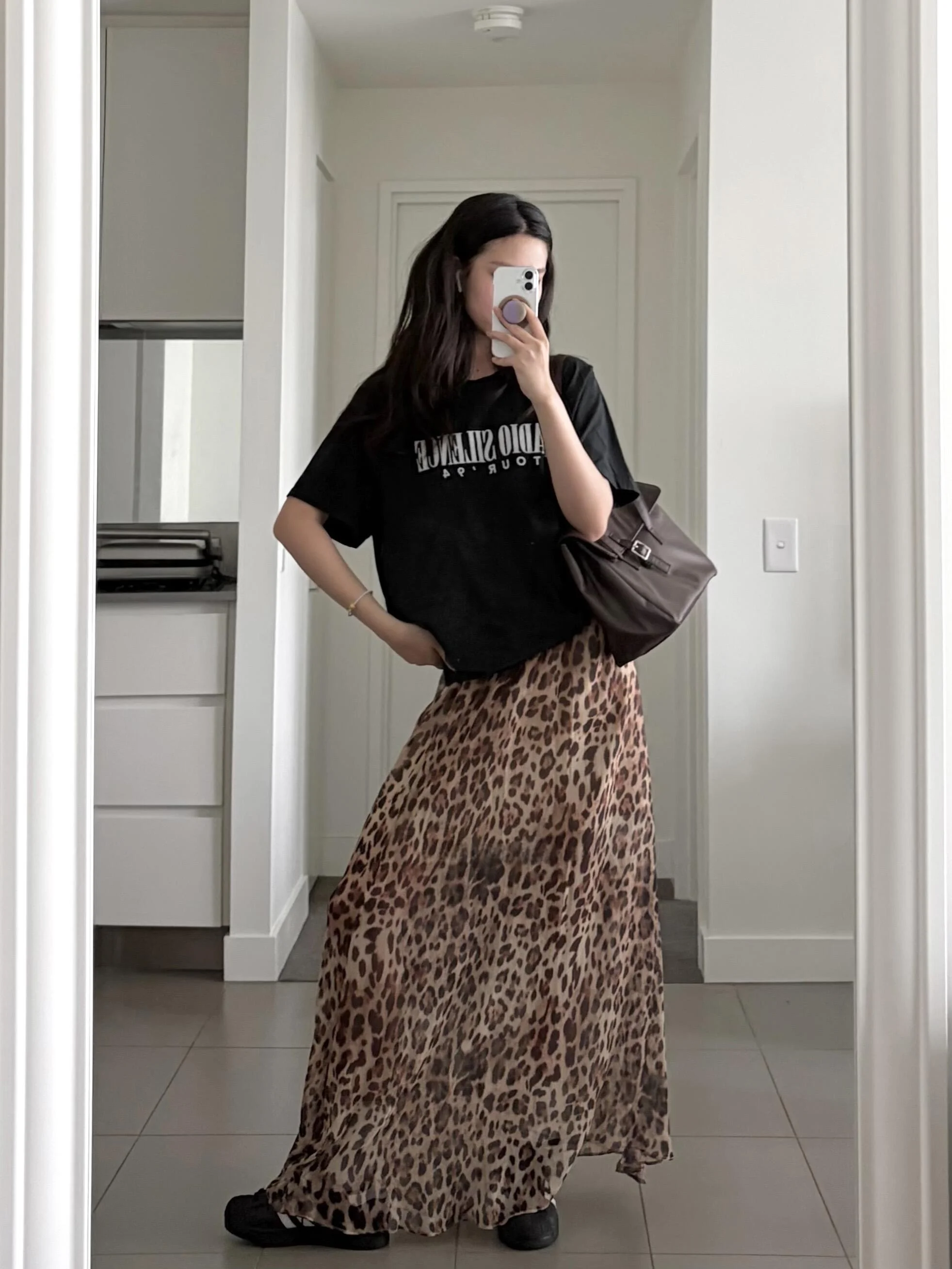 Casual Leopard Print Halter Neck  Dress Women's Spring Summer New Style Versatile High Waist Skirt City Commuting Daily T...
