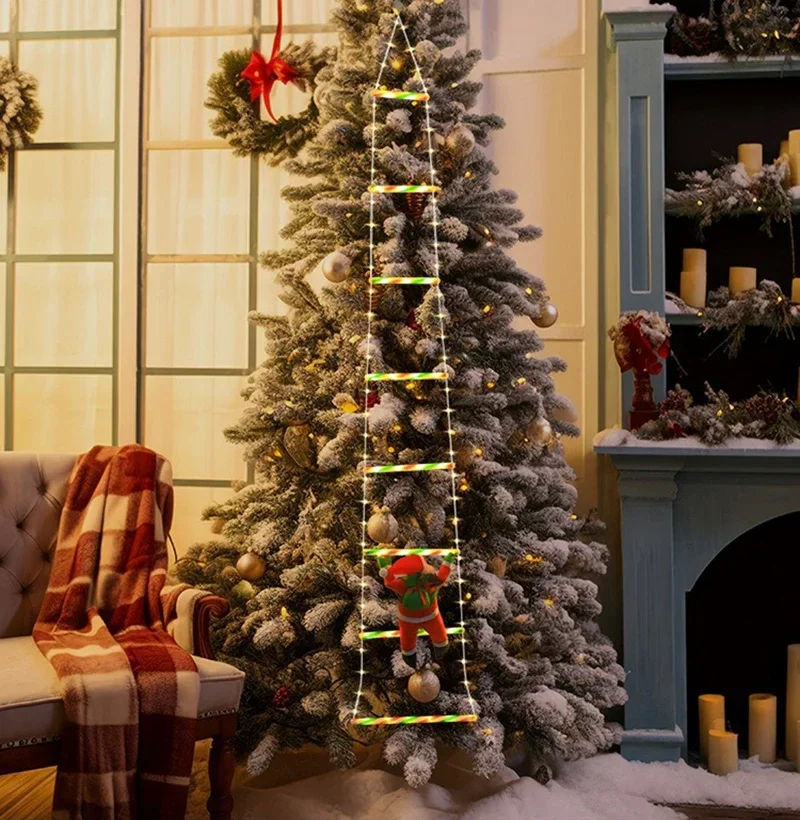 1/3M Santa Claus Climbing Ladder String Lights USB 8 Modes LED Lamp Christmas Decoration For Garden Cristmas Tree New Year Gift
