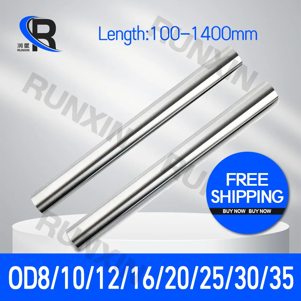 2Pcs Optical Shafts OD8 OD10 OD12 OD16 OD20 OD25 OD30 OD35 Chrome Plated Hard Shaft L100-1400mm For 3D Printer CNC Machine Tools