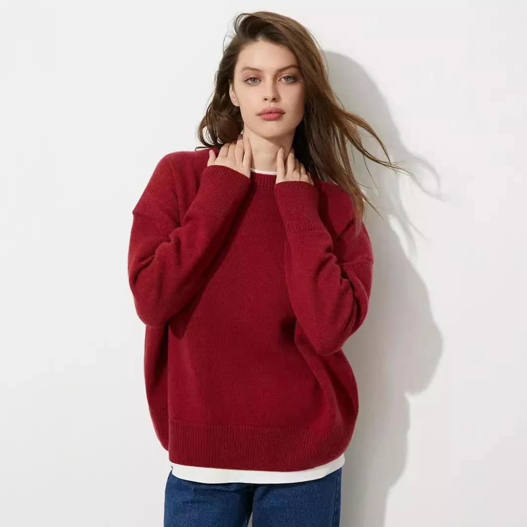 

2026 Autumn/Winter Multi-Color Women's Sweater Loose European And American Style Street Wear Fashion Pullover Knit Crew Neck Top