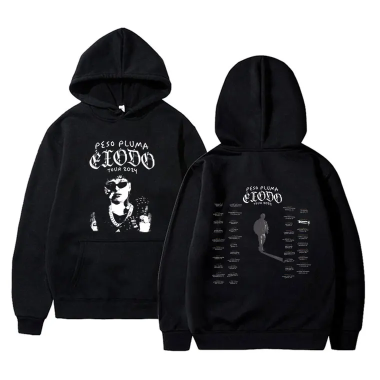 Singer Peso Pluma Exodo Tour 2024 Hoodie Men Women Fashion Hip Hop Oversized Hooded Sweatshirt Male Casual Fleece Cotton Hoodies