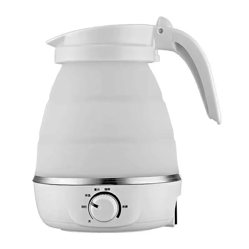 Mini draagbare opvouwbare elektrische waterkoker met thermostaat, houdt warm, voor thuis, reizen, zakelijk gebruik, automatische uitschakeling, siliconen, roestvrij staal, veiligheid.
