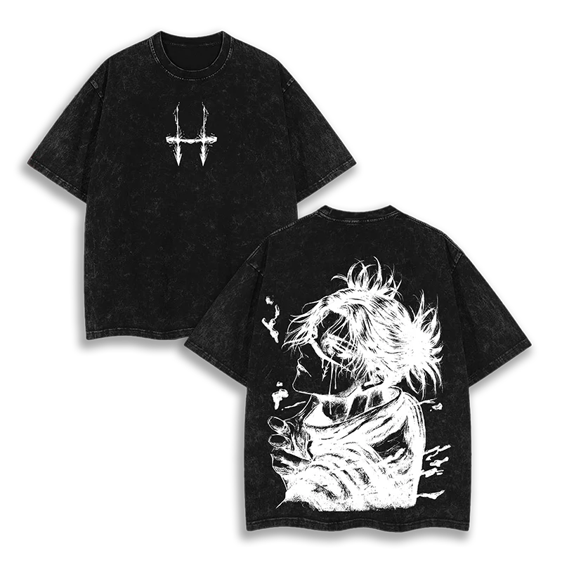 New Arrival Mens Clothes Tee Shirt Homme Graphic T-Shirts Men Tshirt for Men Ropa Hombre Jujutsu Kaisen Washed Camisetas image 5