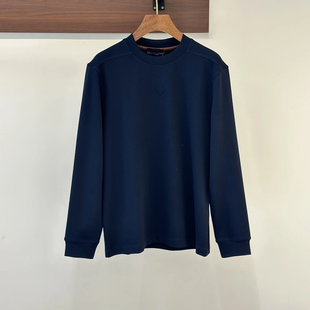 Italian LP 25 Early Autumn New Fashion and Comfortable Solid Color Bottom Shirt Men's Casual Crew Neck Long Sleeve Sweater