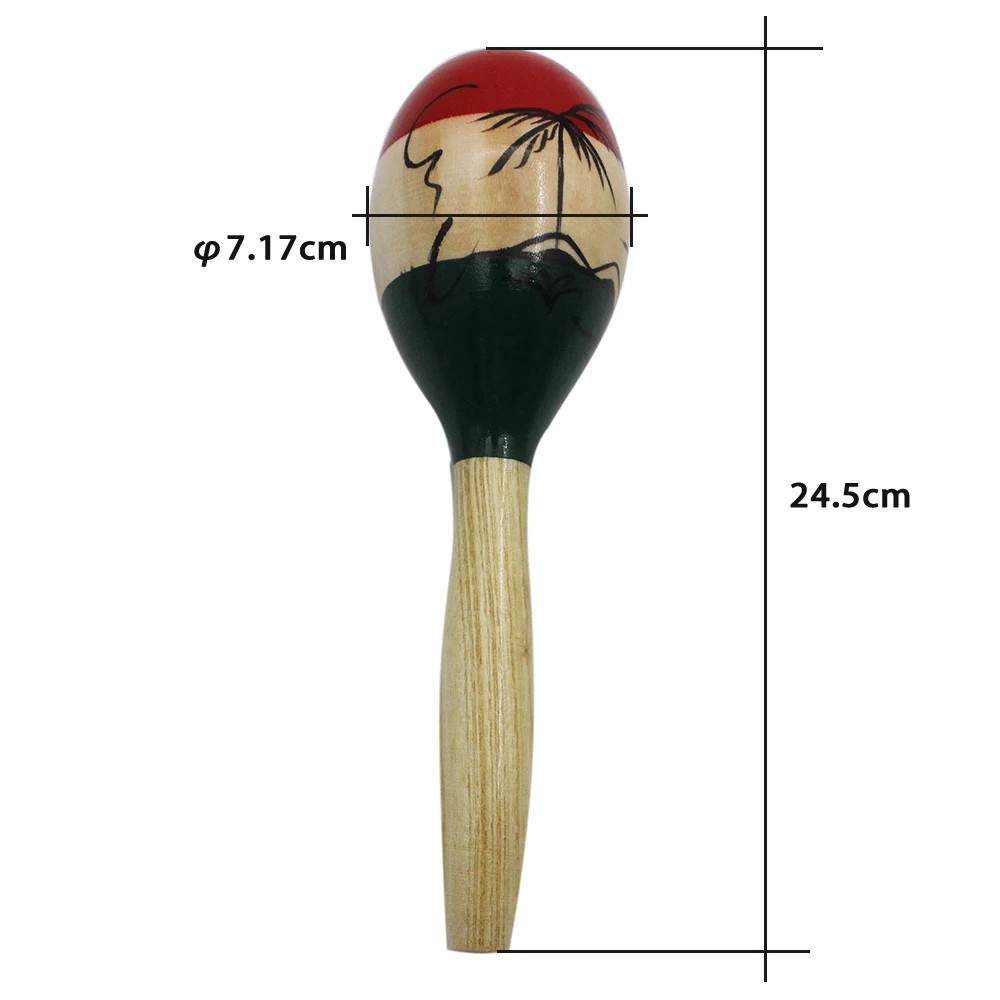 1 paar Farbe Holz Maracas Holz Tropical Party Percussion Shaker Holz Sand Hammer Musical Party Kind Baby Shaker Geschenke – Detail 6