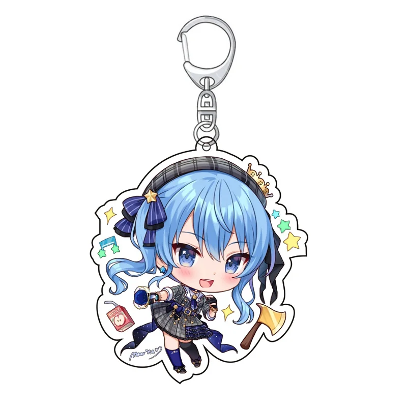 Anime Hololive Vtuber Keychain Cartoon Cute Figures Pendant Key Chain Ring Ornament Bag Charm Women Men Gift Jewelry Accessories