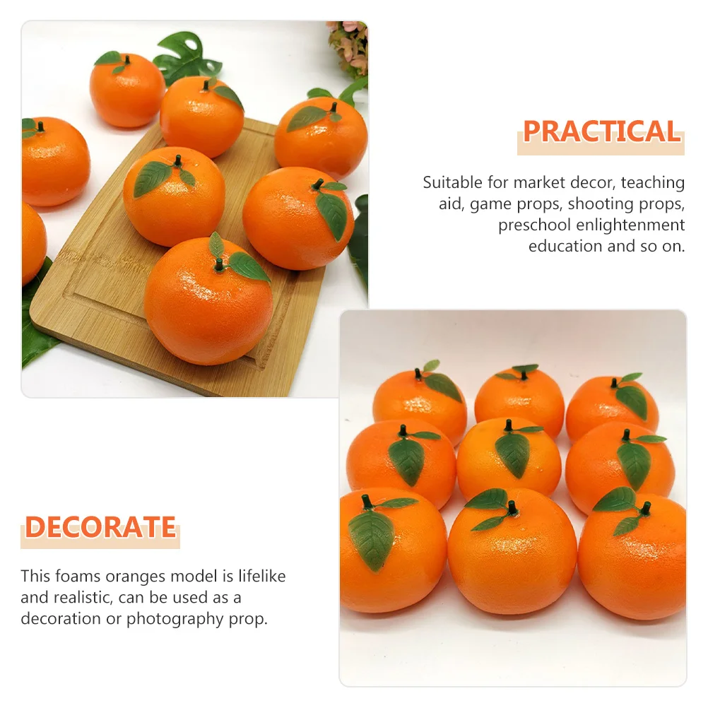 

6Pcs Lifelike Artificial Oranges Faux Fruit Decor Home Restaurant Market Photography Props Fake Oranges Fake Fruit