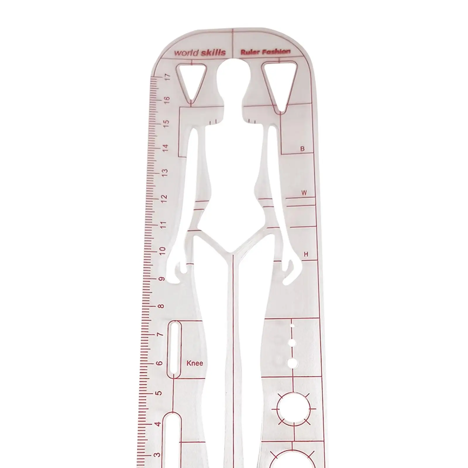Fashion Illustration Ruler for Clothing Design Sewing Ruler Clear Geometric Shape Template Ruler for Tailor and Craft