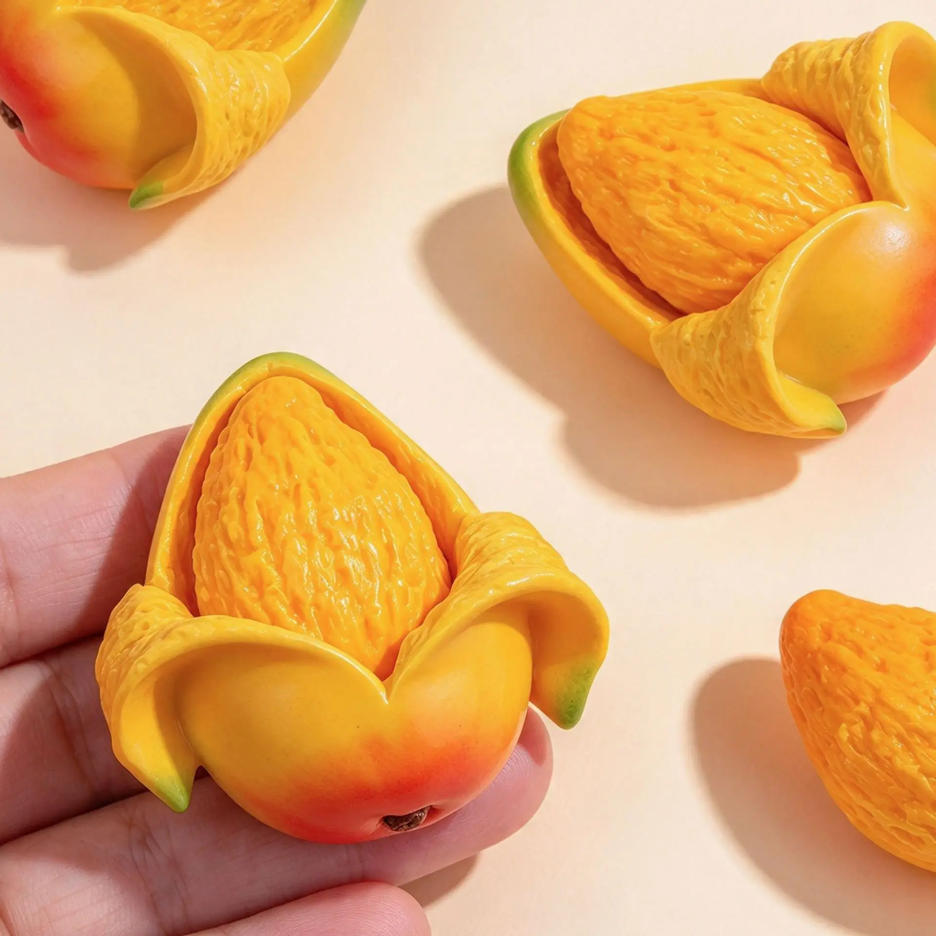 Mini 1set Mini Mango Fruit Mango Model Set Resin Miniature Food DIY Accessories Embellishments Desktop Decorations Decor